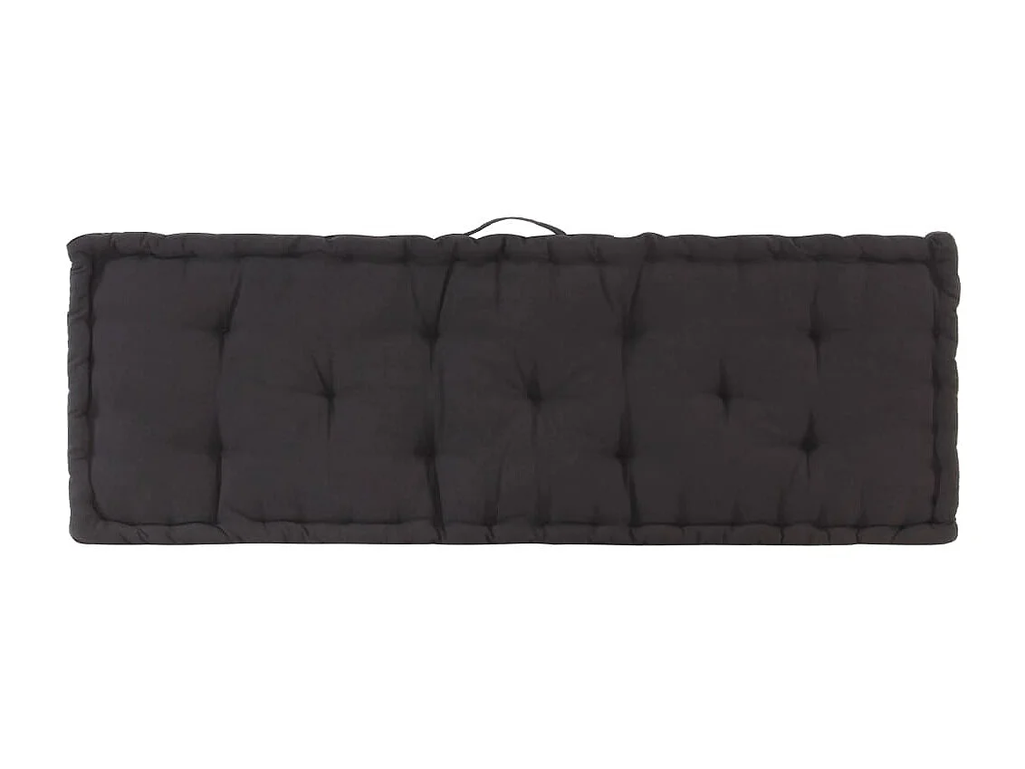 Coussin de plancher de palette Coton 120x40x7 cm Noir OFR86120