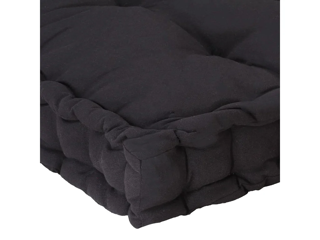 Coussin de plancher de palette Coton 120x40x7 cm Noir OFR86120