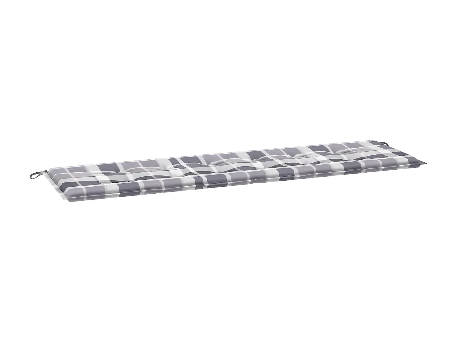 Coussin de banc de jardin motif à carreaux gris 180x50x3 cm OFR95792
