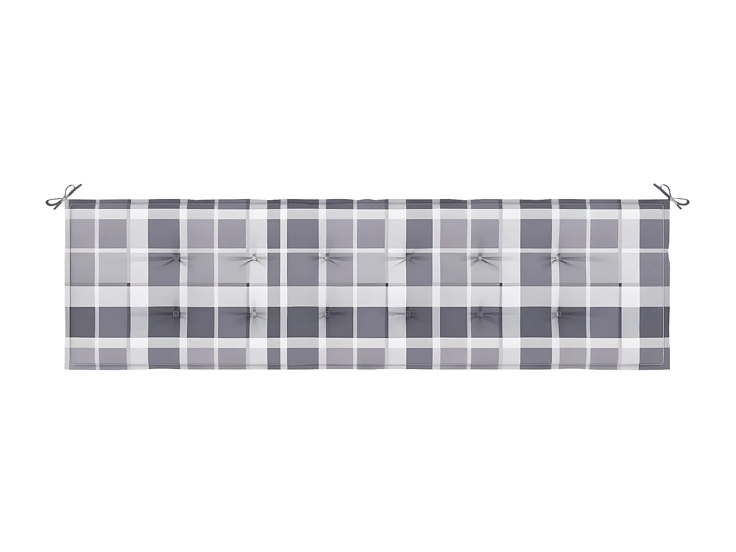 Coussin de banc de jardin motif à carreaux gris 180x50x3 cm OFR95792