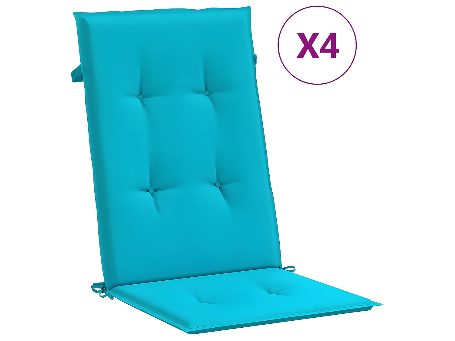 Coussins de chaise à dossier haut 4 pcs turquoise tissu OFR44069