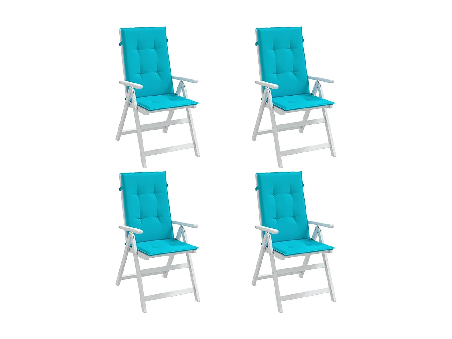 Coussins de chaise à dossier haut 4 pcs turquoise tissu OFR44069