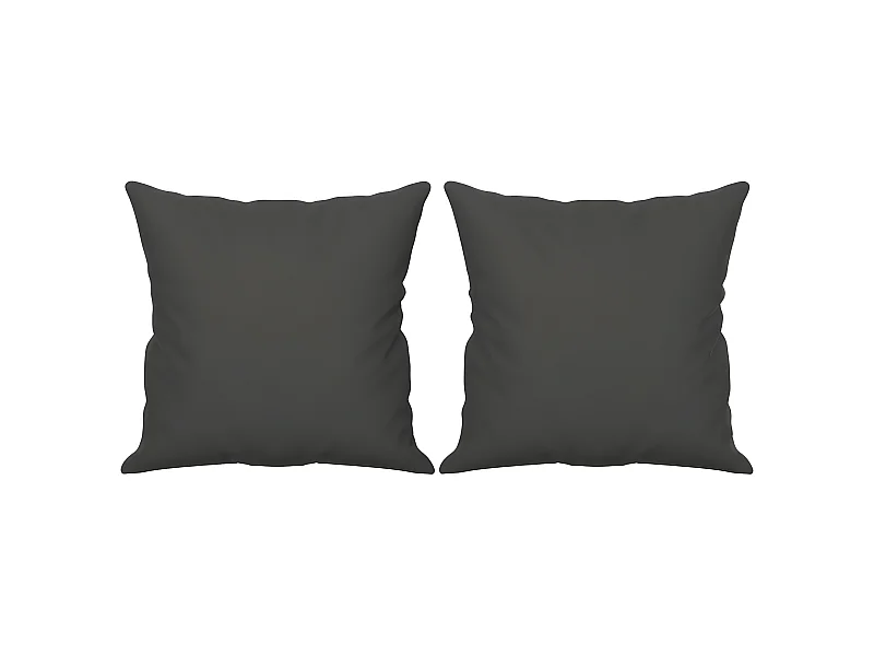 Coussins décoratifs 2 pcs Gris foncé 40x40 cm Tissu microfibre OFR10391