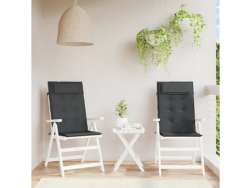 Coussins de chaise à dossier haut Lot de 2 noir tissu oxford OFR43050