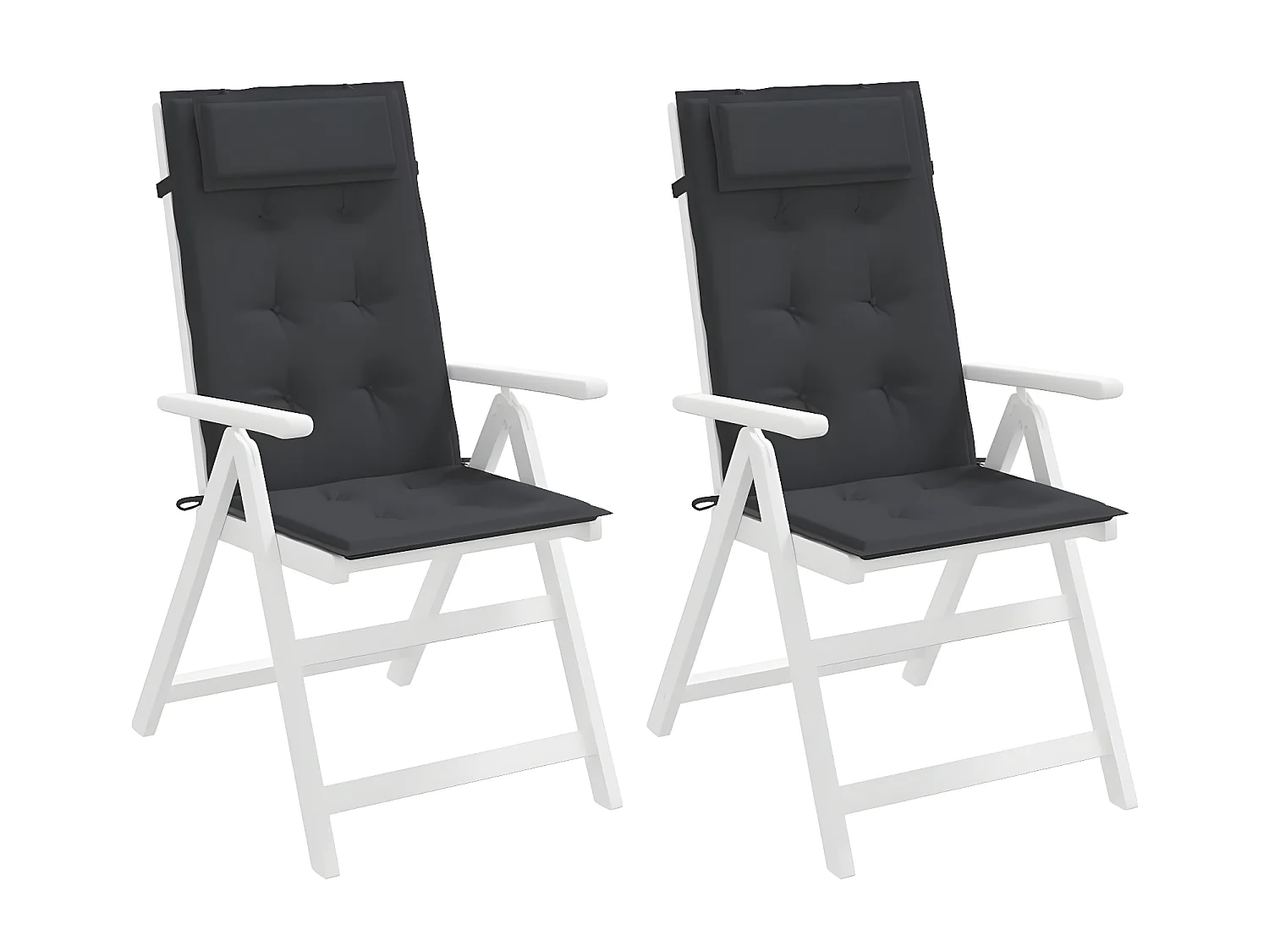 Stoelkussens 2 st hoge rug oxford stof zwart NL813263