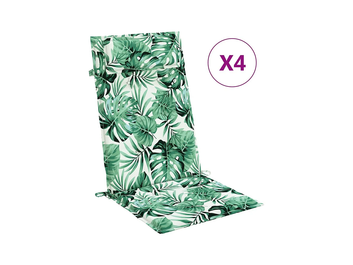 Coussins de chaise à dossier haut Lot de 4 modèle de feuille OFR85008