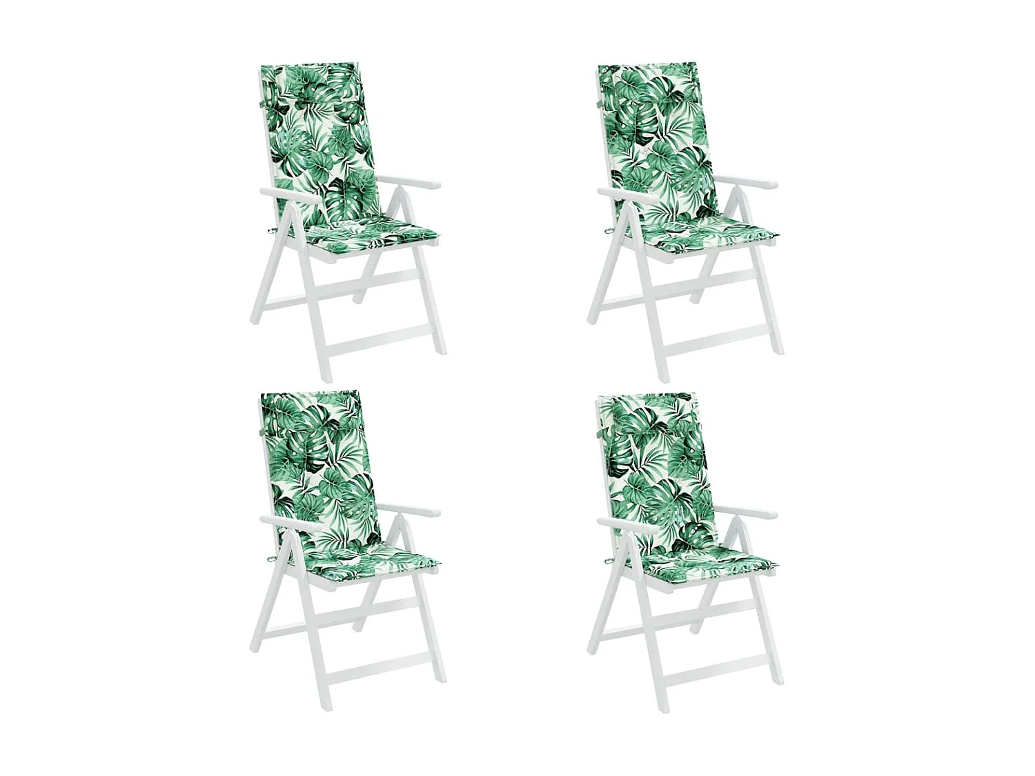 Coussins de chaise à dossier haut Lot de 4 modèle de feuille OFR85008