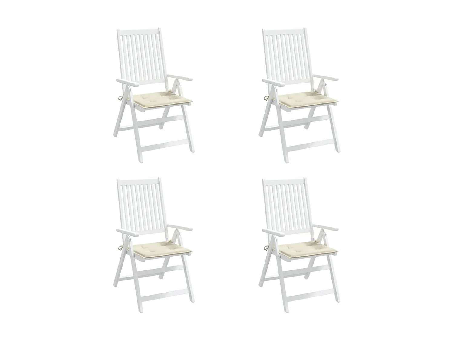 Tuinstoelkussens 4 st 50x50x3 cm oxford stof crèmekleurig NL496594