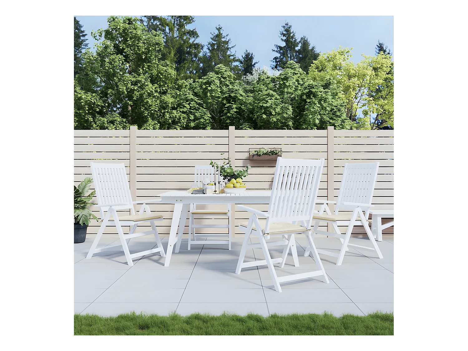 Coussins de chaise de jardin 4 pcs crème 50x50x3cm tissu oxford OFR79140