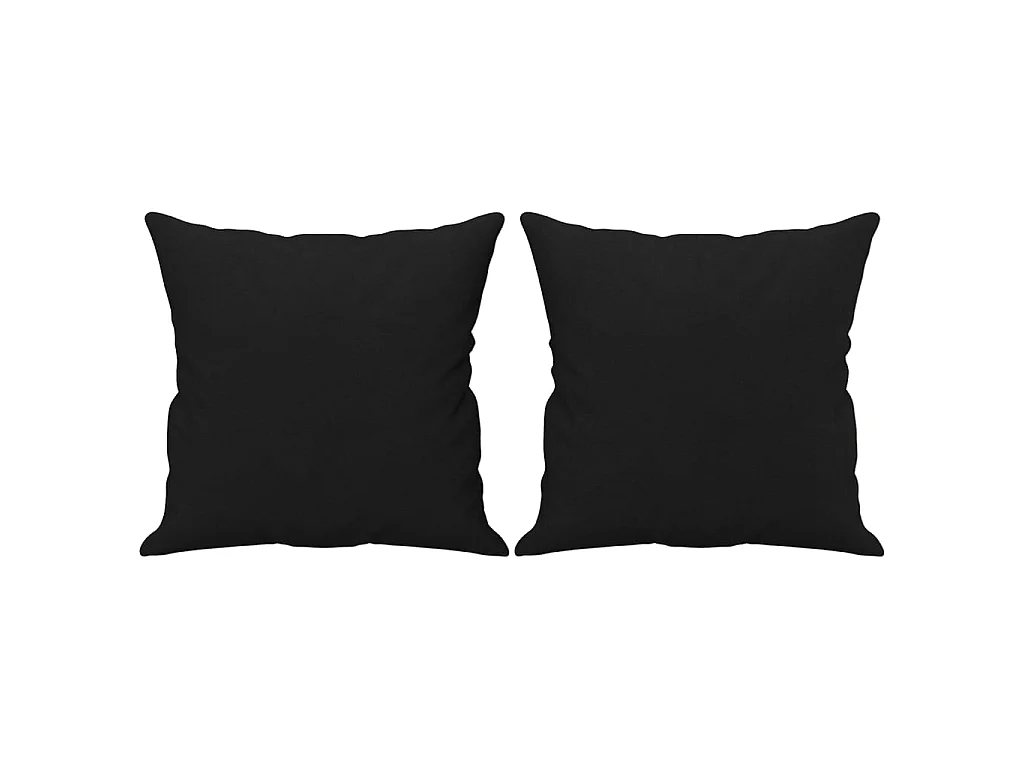 Coussins décoratifs 2 pcs Noir 40x40 cm Tissu microfibre OFR42274