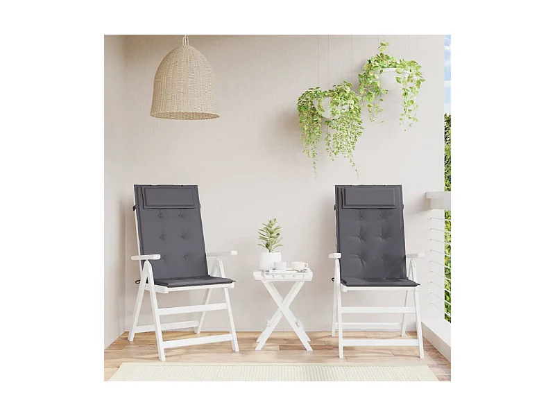 Coussins de chaise à dossier haut Lot de 2 anthracite OFR72656