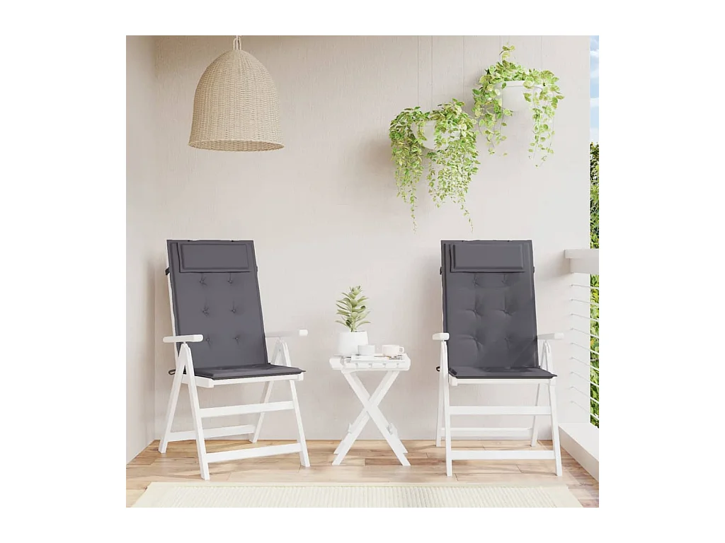 Coussins de chaise à dossier haut Lot de 2 anthracite OFR72656