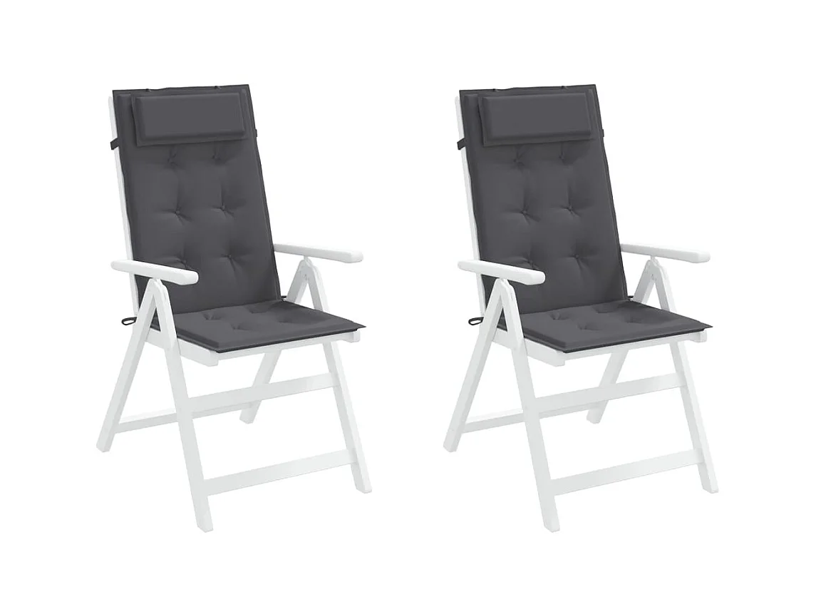 Stoelkussens 2 st hoge rug oxford stof antracietkleurig NL772384