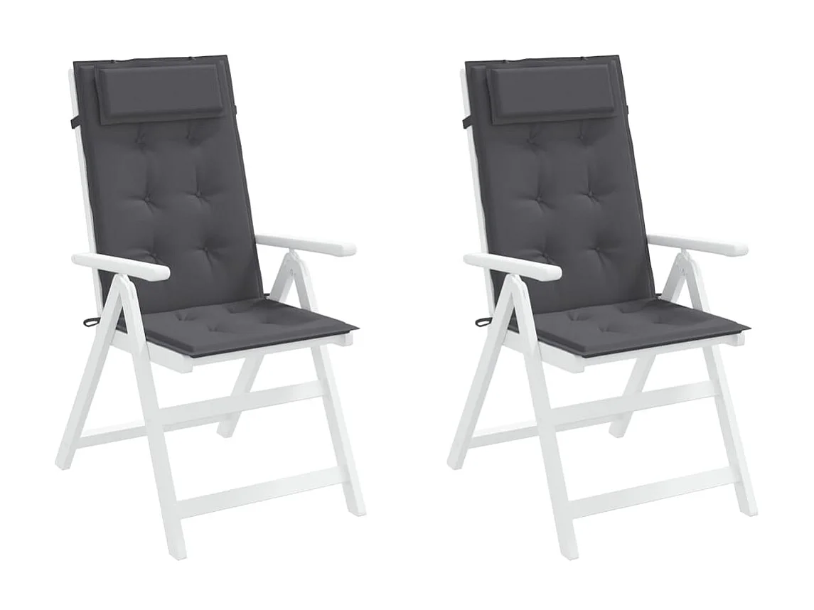 Coussins de chaise à dossier haut Lot de 2 anthracite OFR72656