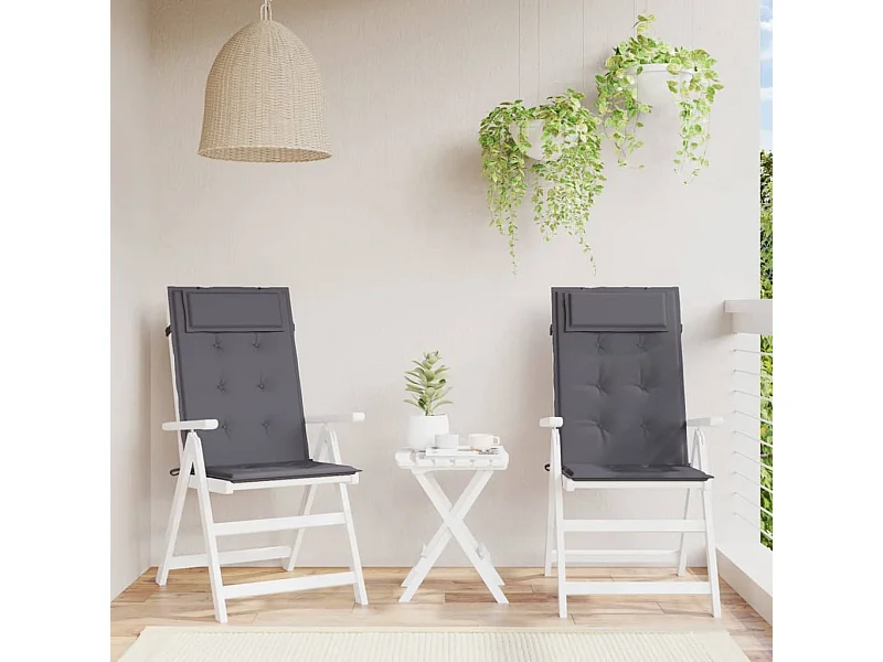 Coussins de chaise à dossier haut Lot de 2 anthracite OFR72656