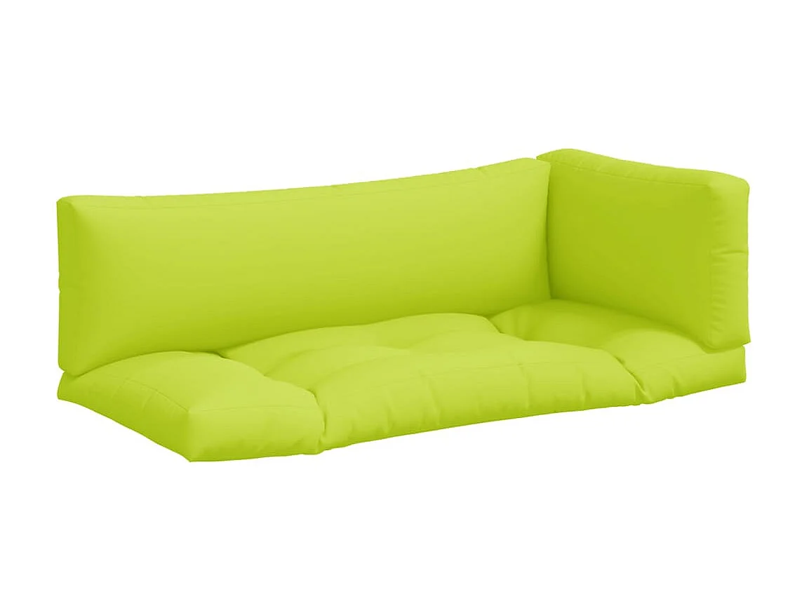 Coussins de palette 3 pcs vert vif tissu OFR78144