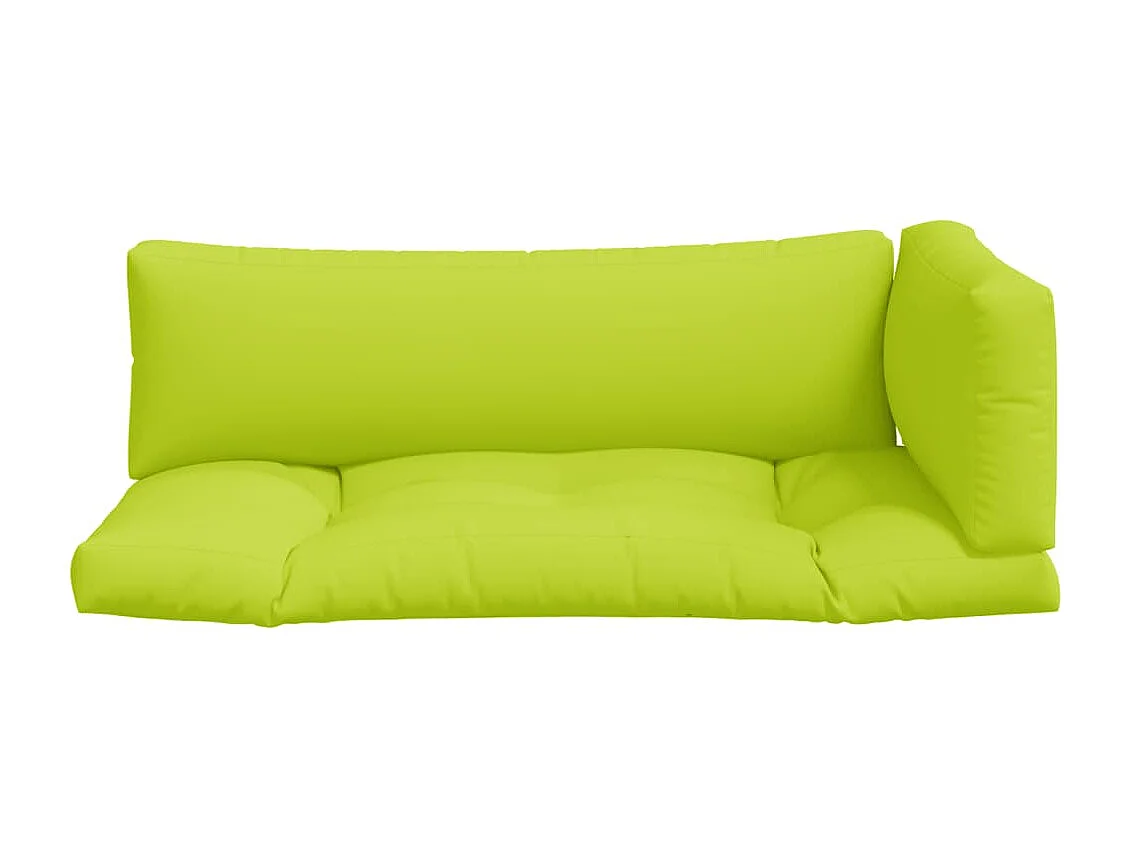 Coussins de palette 3 pcs vert vif tissu OFR78144