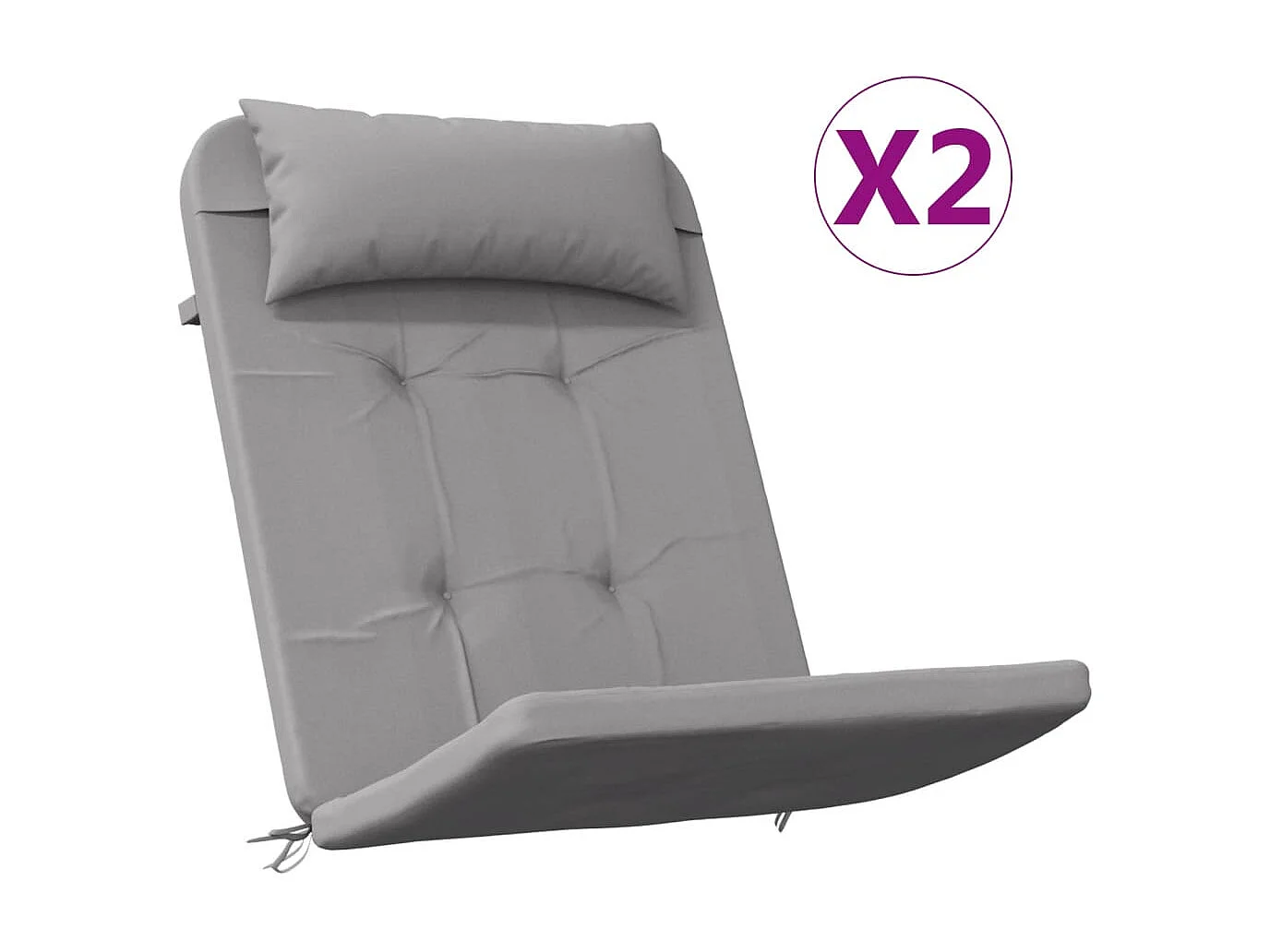 Coussins de chaise adirondack Lot de 2 gris tissu oxford OFR67808