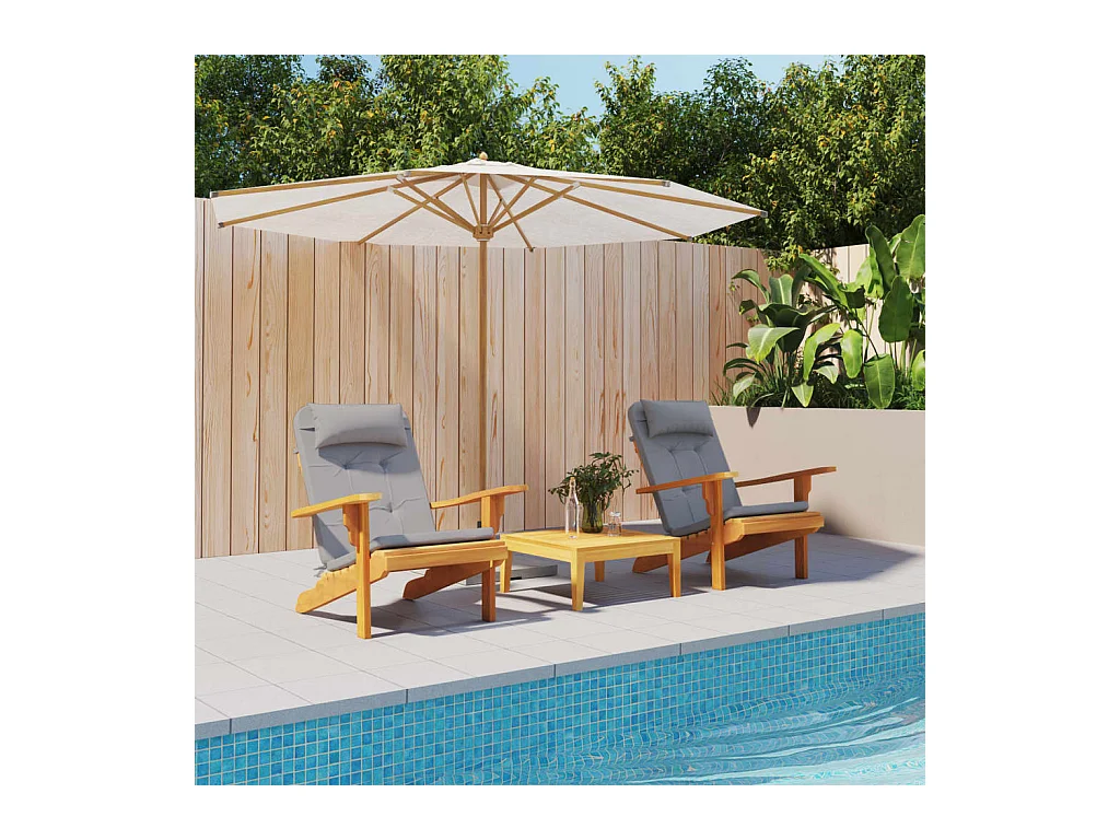 Coussins de chaise adirondack Lot de 2 gris tissu oxford OFR67808