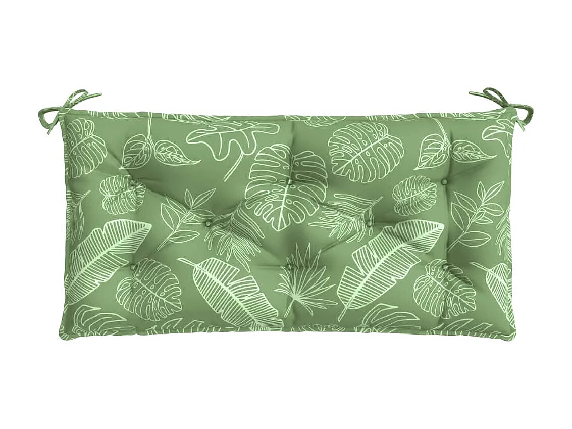 Coussin de banc de jardin motif de feuilles 110x50x7 cm tissu OFR80466