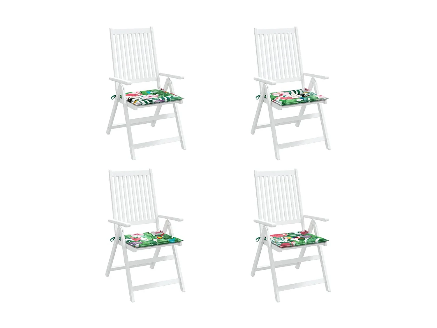 Tuinstoelkussens 4 st 40x40x3 cm stof meerkleurig NL861906