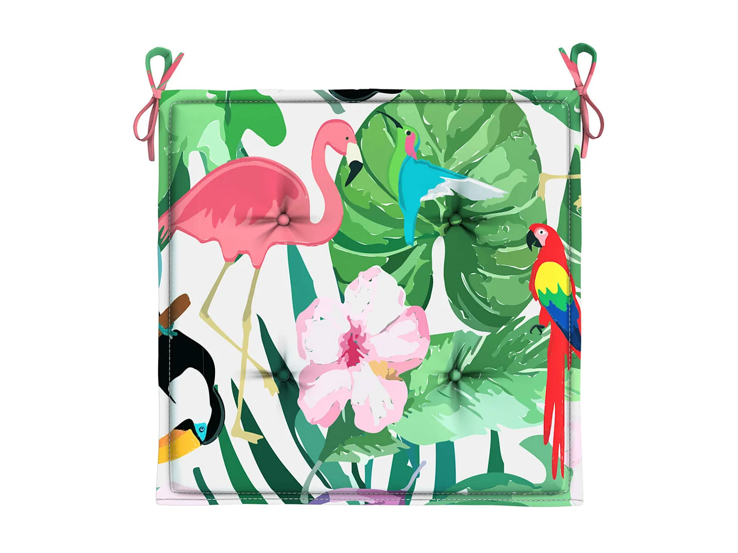 Tuinstoelkussens 4 st 40x40x3 cm stof meerkleurig NL861906