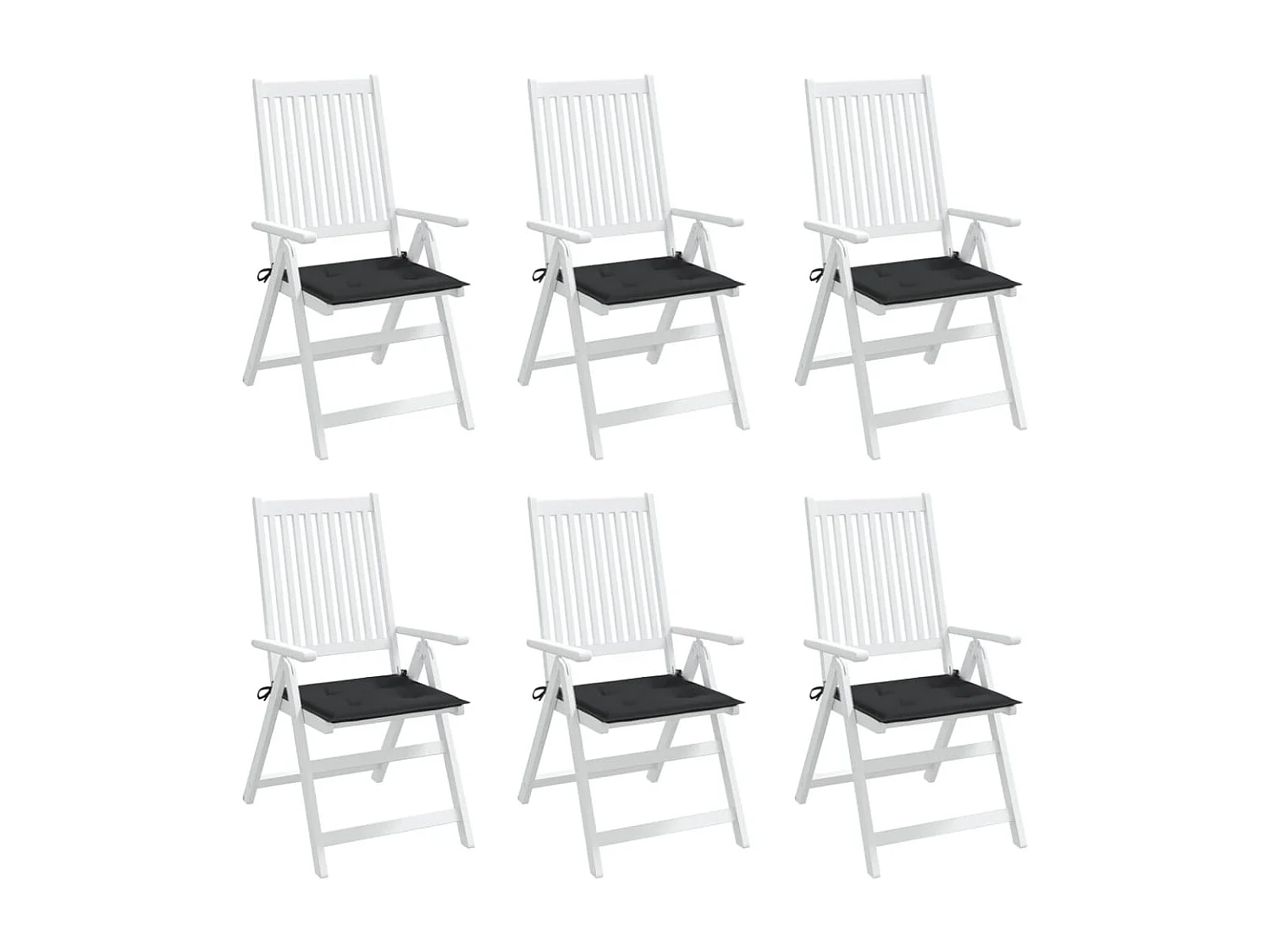 Coussins de chaise de jardin 6 pcs noir 40x40x3 cm tissu oxford OFR79396
