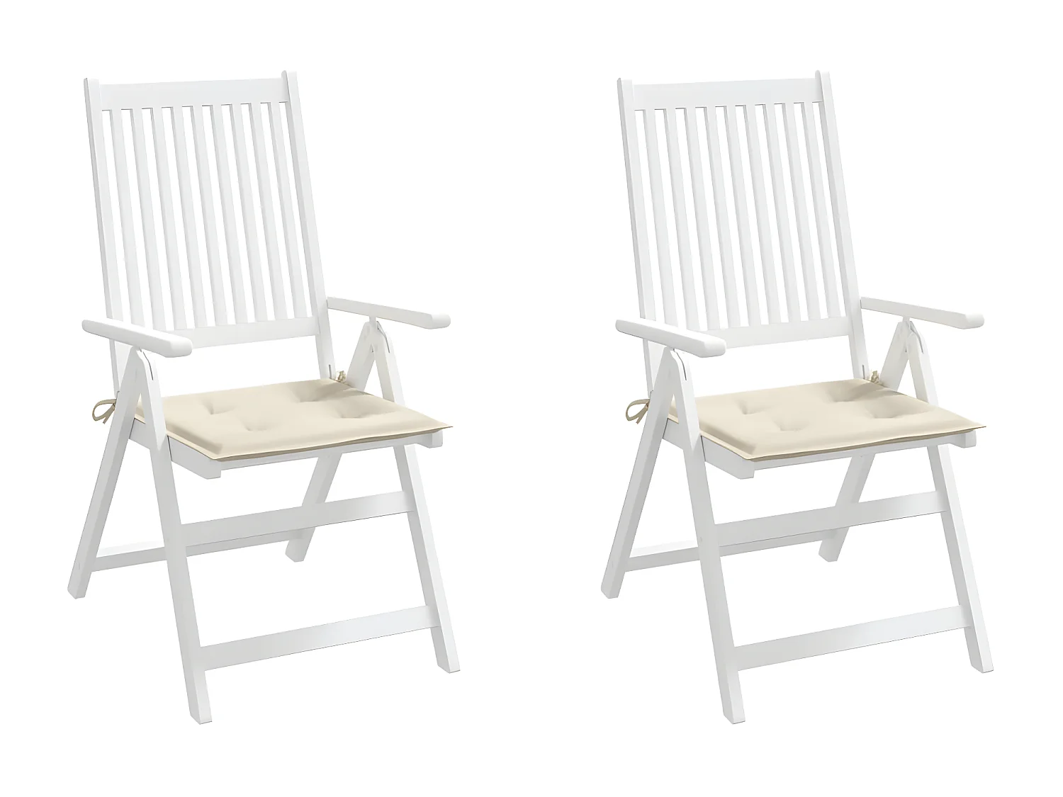 Cojines de silla de jardín 2 uds tela Oxford crema 50x50x3 cm ES343481