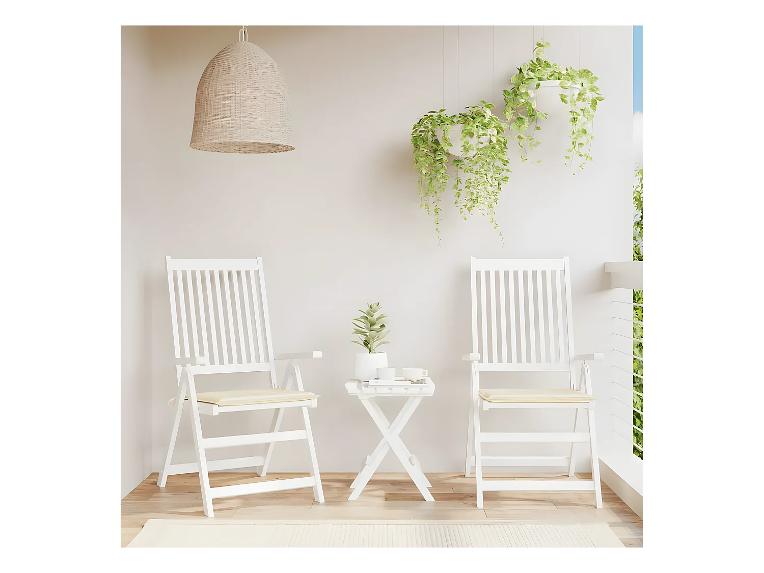 Coussins de chaise de jardin 2 pcs crème 50x50x3cm tissu oxford OFR76404