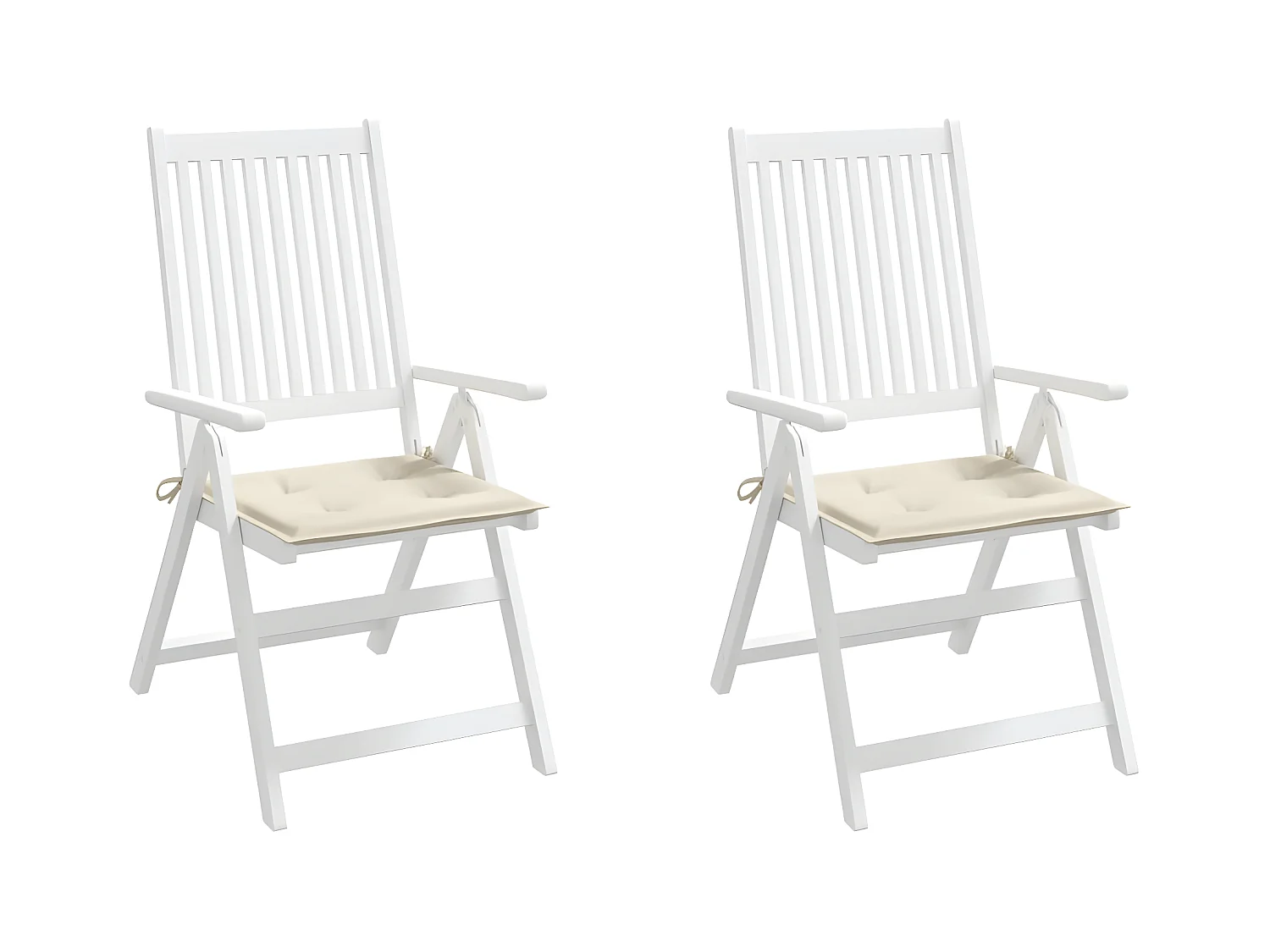 Tuinstoelkussens 2 st 50x50x3 cm oxford stof crèmekleurig NL434302