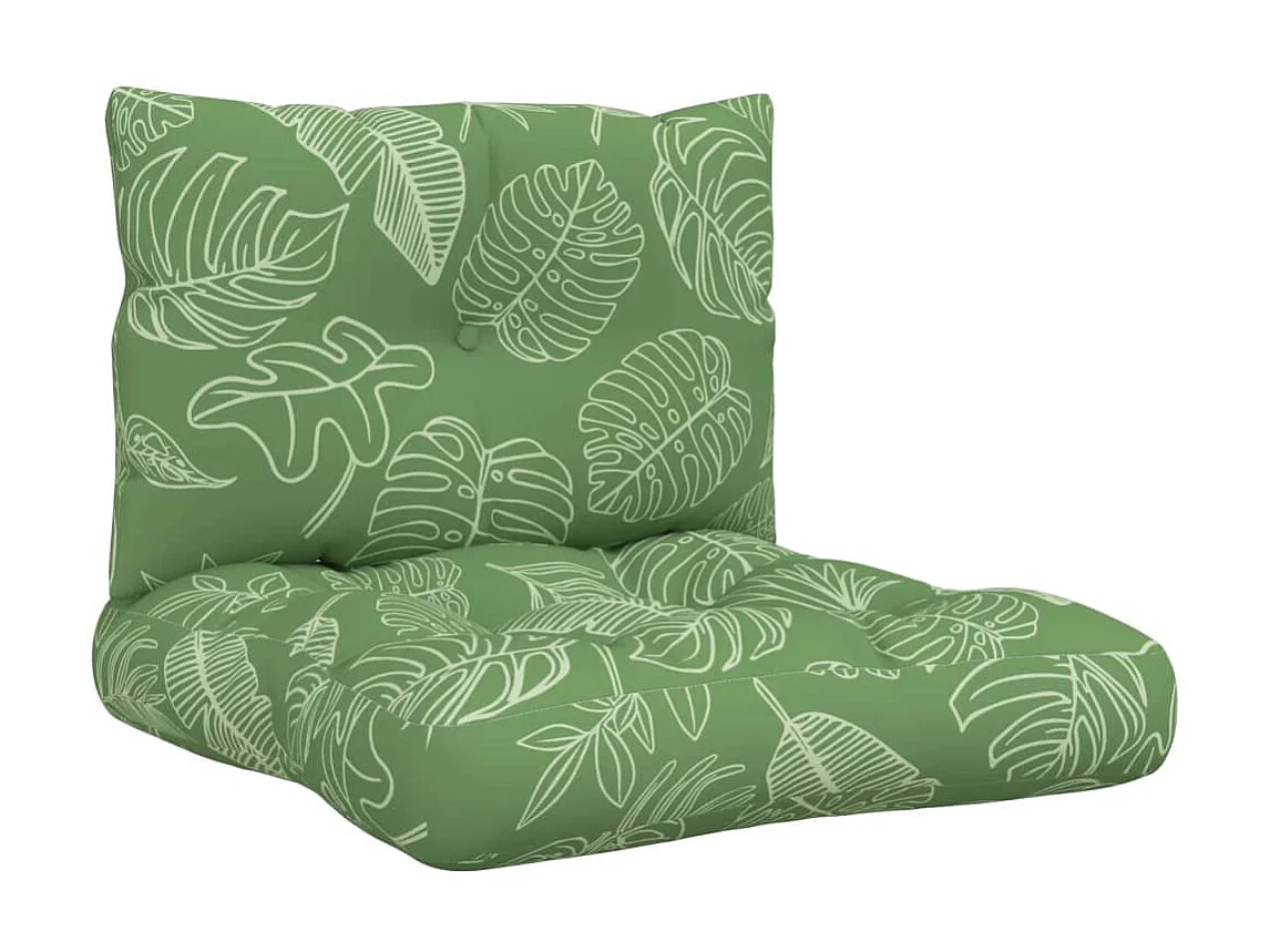 Coussins de palette 2 pcs motif de feuilles tissu Oxford OFR95893