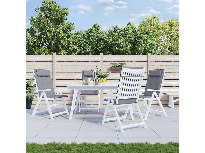 Coussins de chaise à dossier haut Lot de 4 gris tissu oxford OFR60425