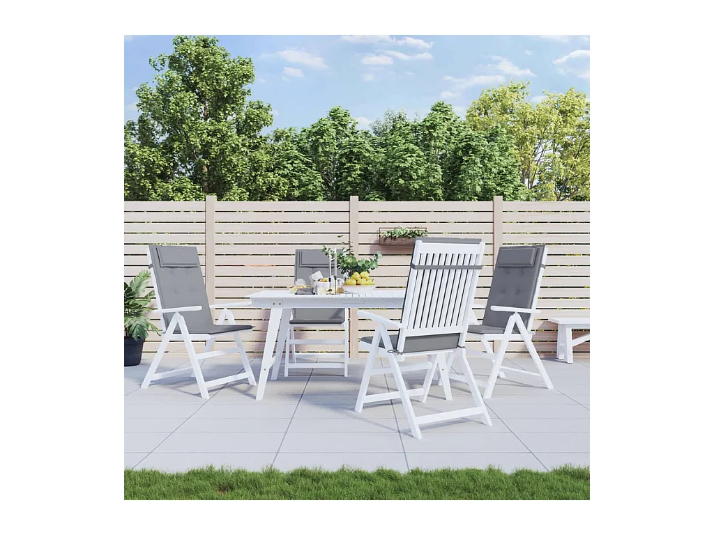 Coussins de chaise à dossier haut Lot de 4 gris tissu oxford OFR60425