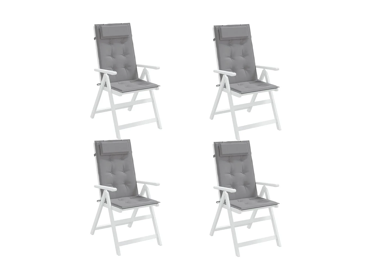 Coussins de chaise à dossier haut Lot de 4 gris tissu oxford OFR60425