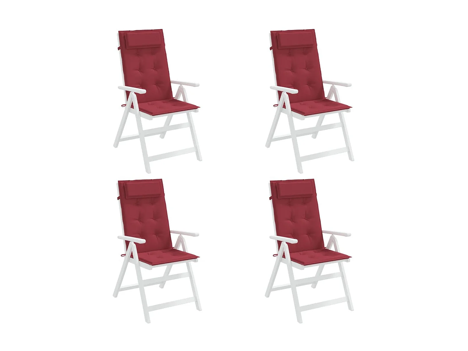 Almofadões p/ cadeira encosto alto 4 pcs oxford vermelho tinto PT358762