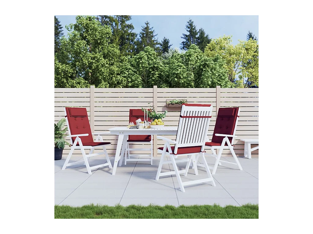 Coussins de chaise à dossier haut Lot de 4 rouge bordeaux OFR36028