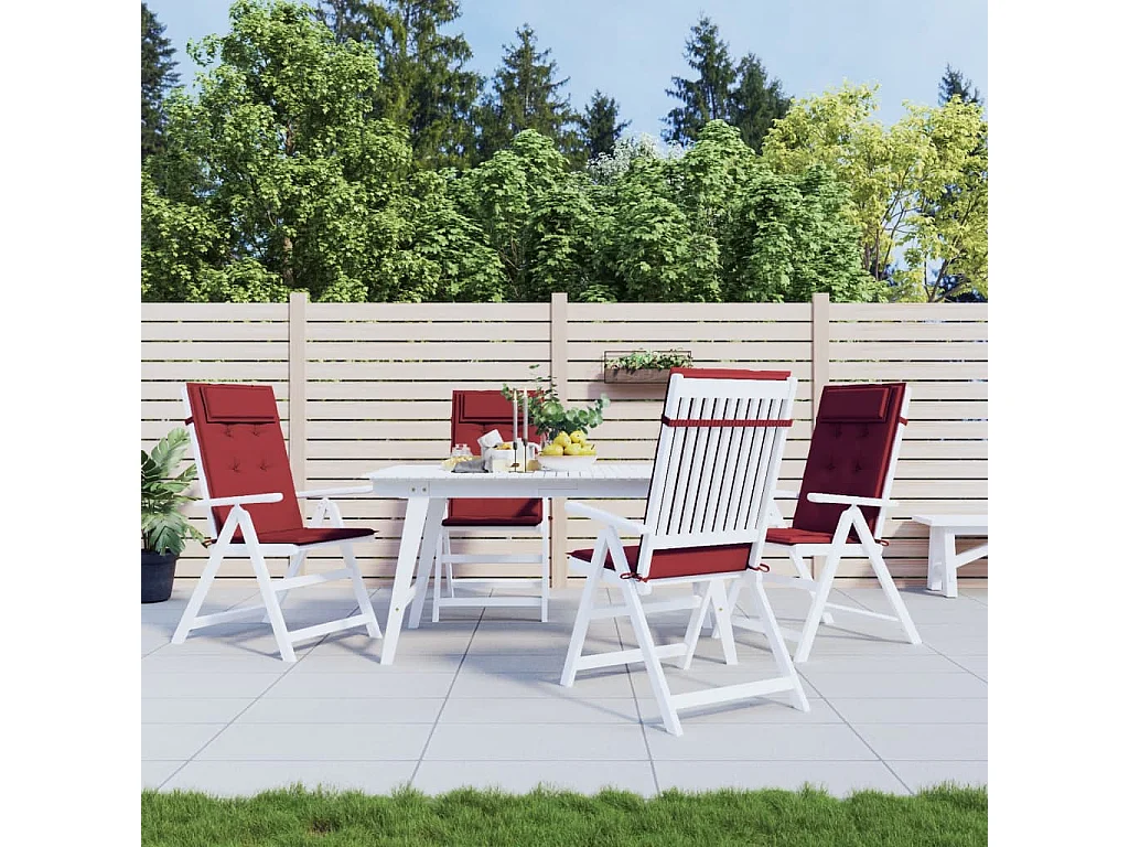 Coussins de chaise à dossier haut Lot de 4 rouge bordeaux OFR36028