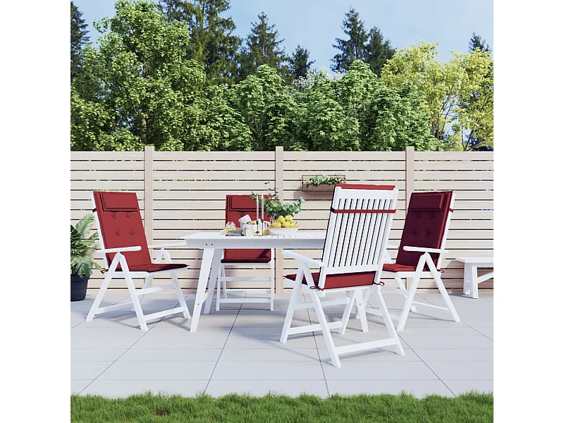 Coussins de chaise à dossier haut Lot de 4 rouge bordeaux OFR36028