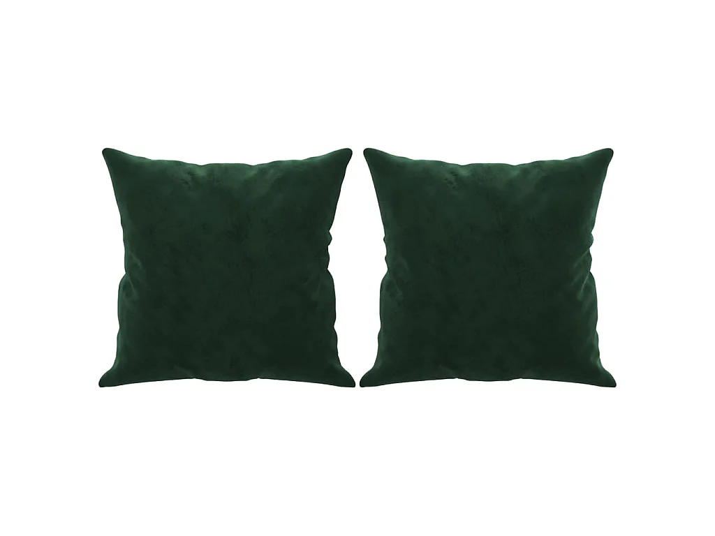 Cojines decorativos 2 uds terciopelo verde oscuro 40x40 cm ES553358