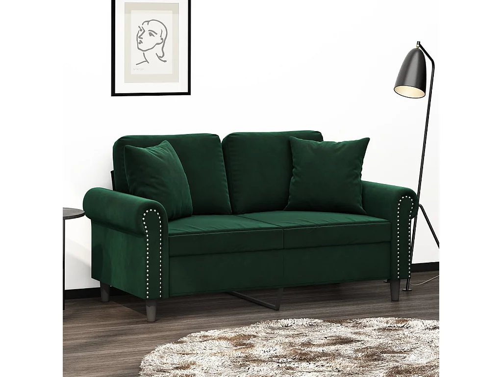 Coussins décoratifs 2 pcs Vert foncé 40x40 cm Velours OFR21323