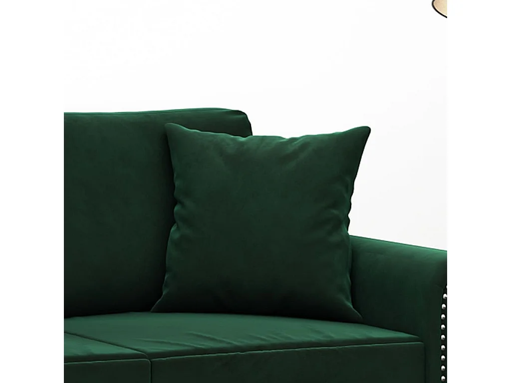 Coussins décoratifs 2 pcs Vert foncé 40x40 cm Velours OFR21323