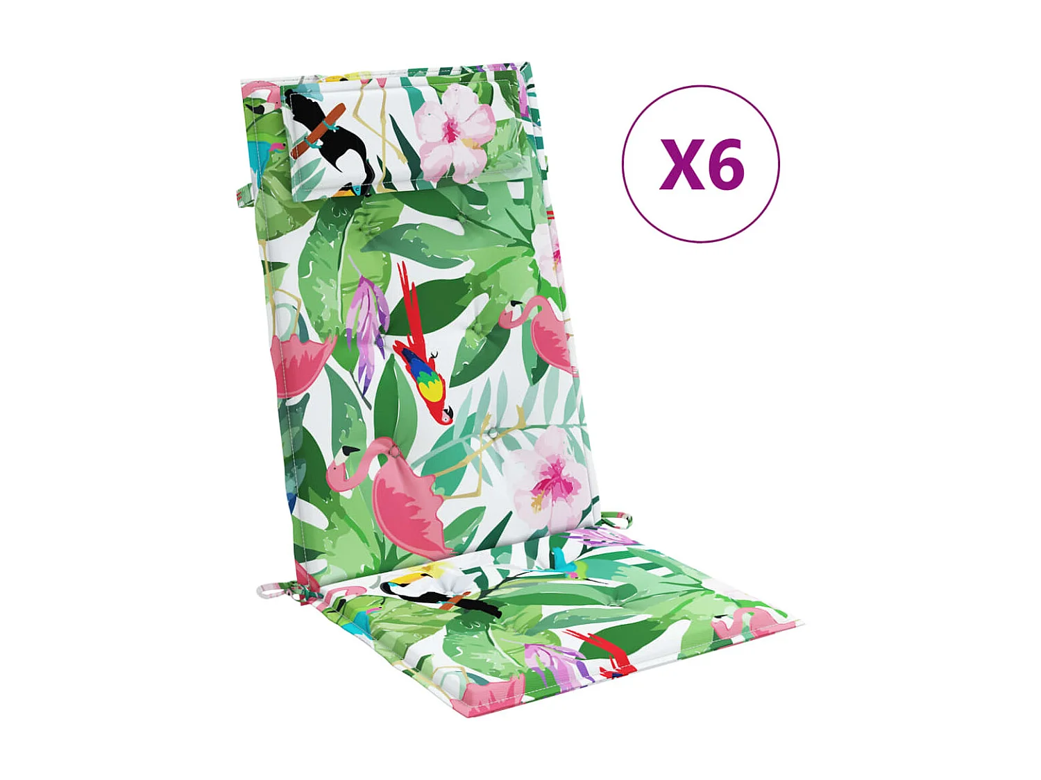 Coussins de chaise à dossier haut Lot de 6 multicolore OFR91897