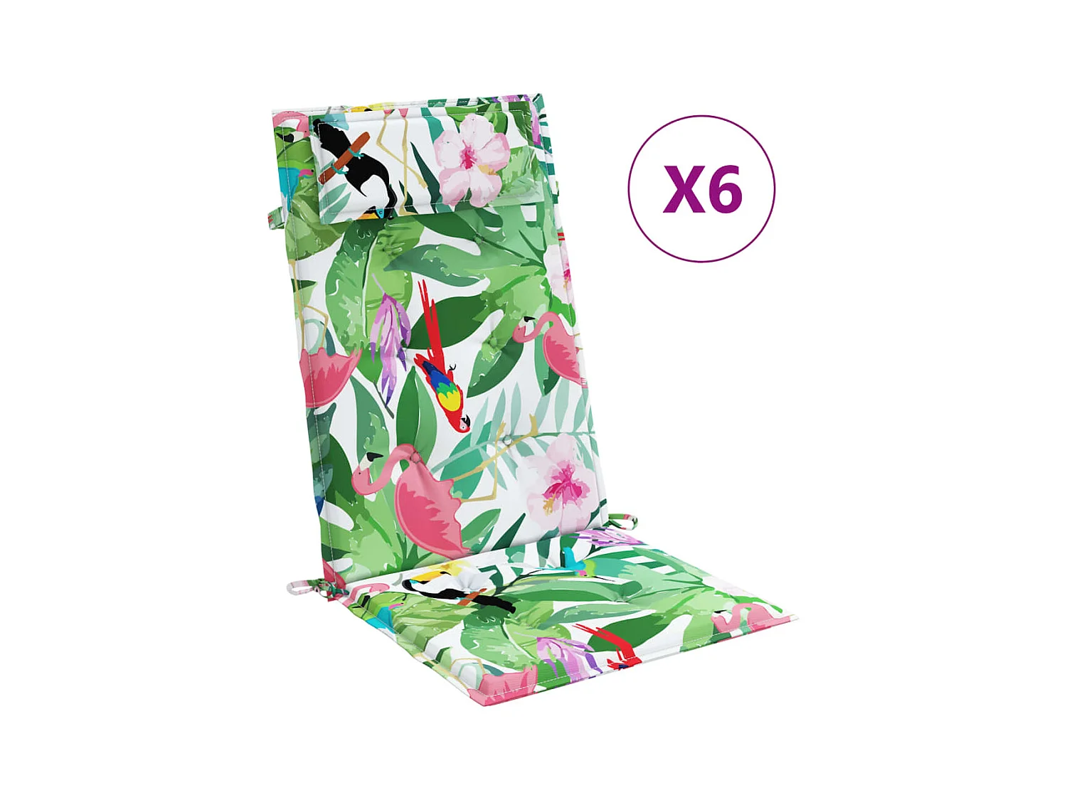 Coussins de chaise à dossier haut Lot de 6 multicolore OFR91897