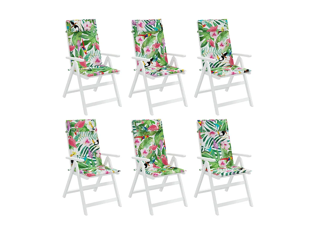 Coussins de chaise à dossier haut Lot de 6 multicolore OFR91897