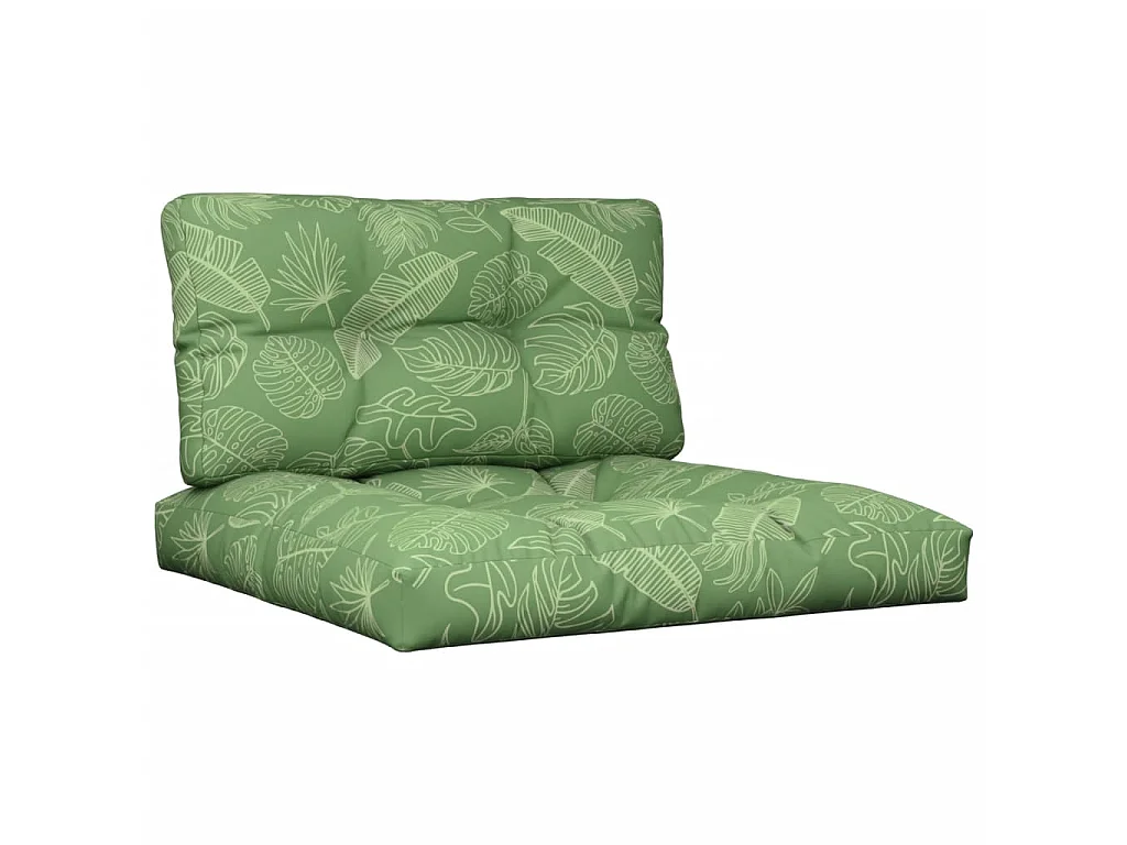 Cojines para palets 2 unidades tela estampado de hojas ES207895