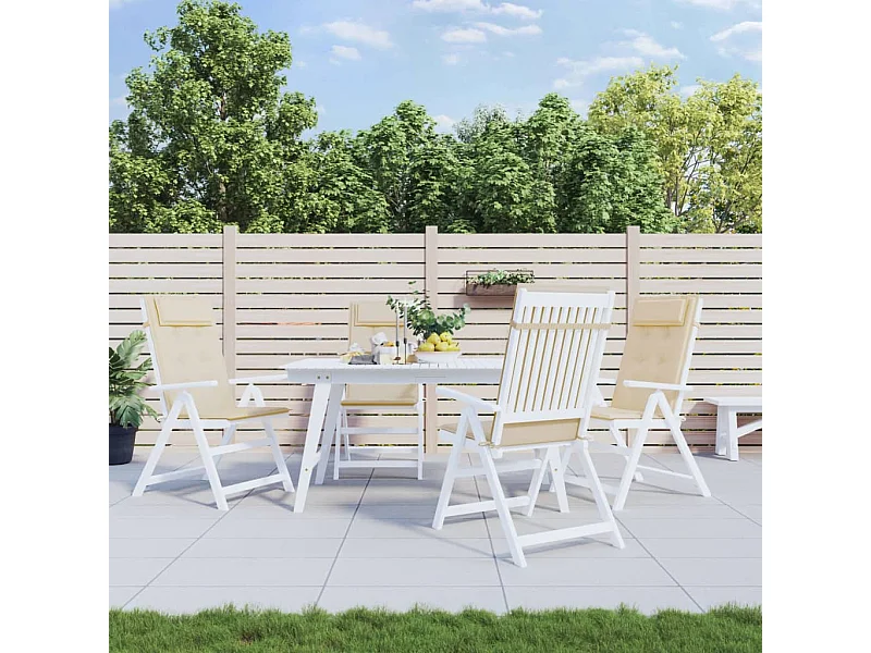 Coussins de chaise à dossier haut Lot de 4 beige tissu oxford OFR57915