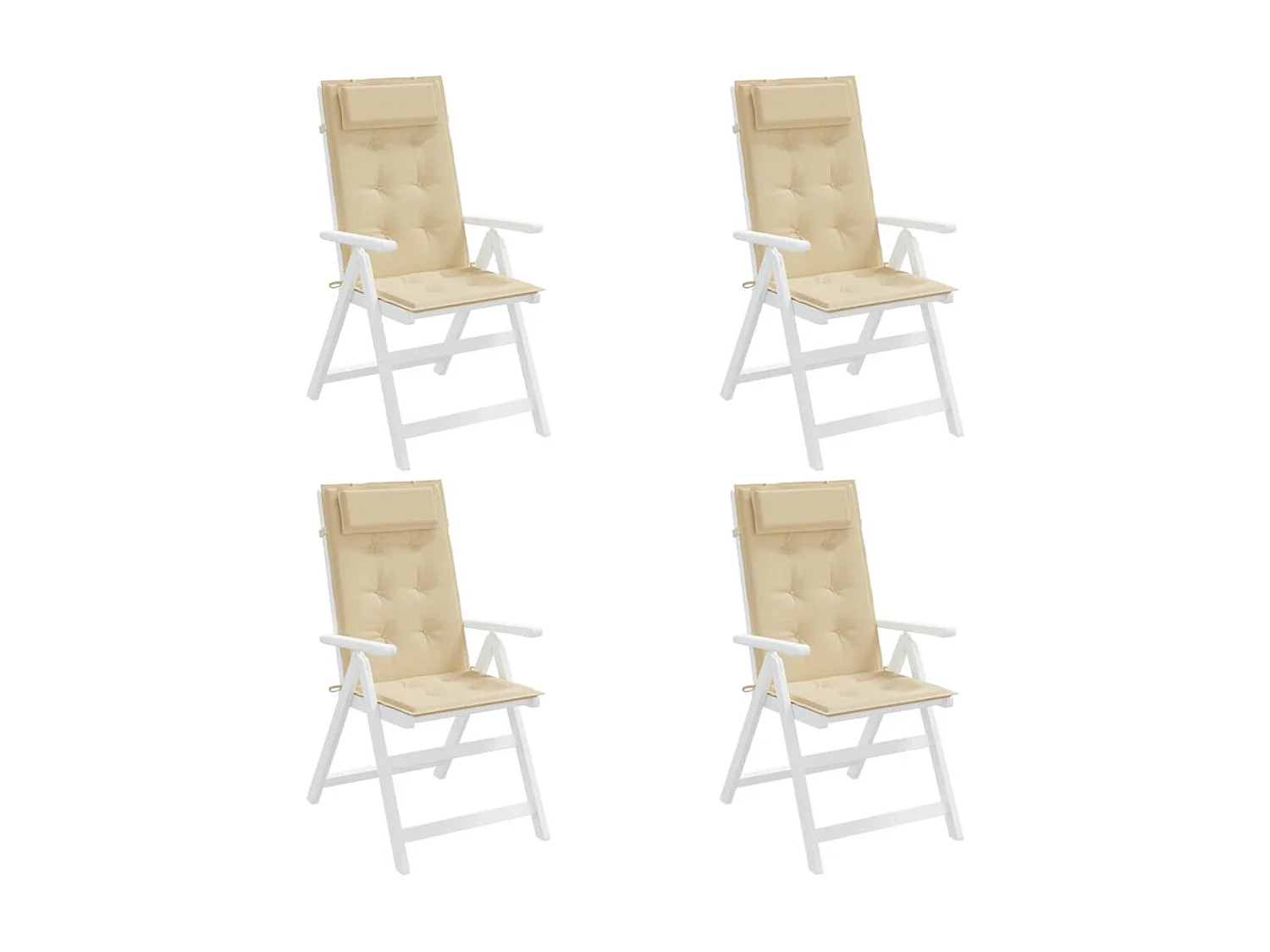 Coussins de chaise à dossier haut Lot de 4 beige tissu oxford OFR57915