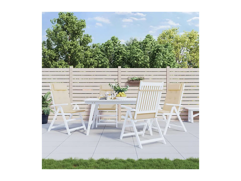 Coussins de chaise à dossier haut Lot de 4 beige tissu oxford OFR57915