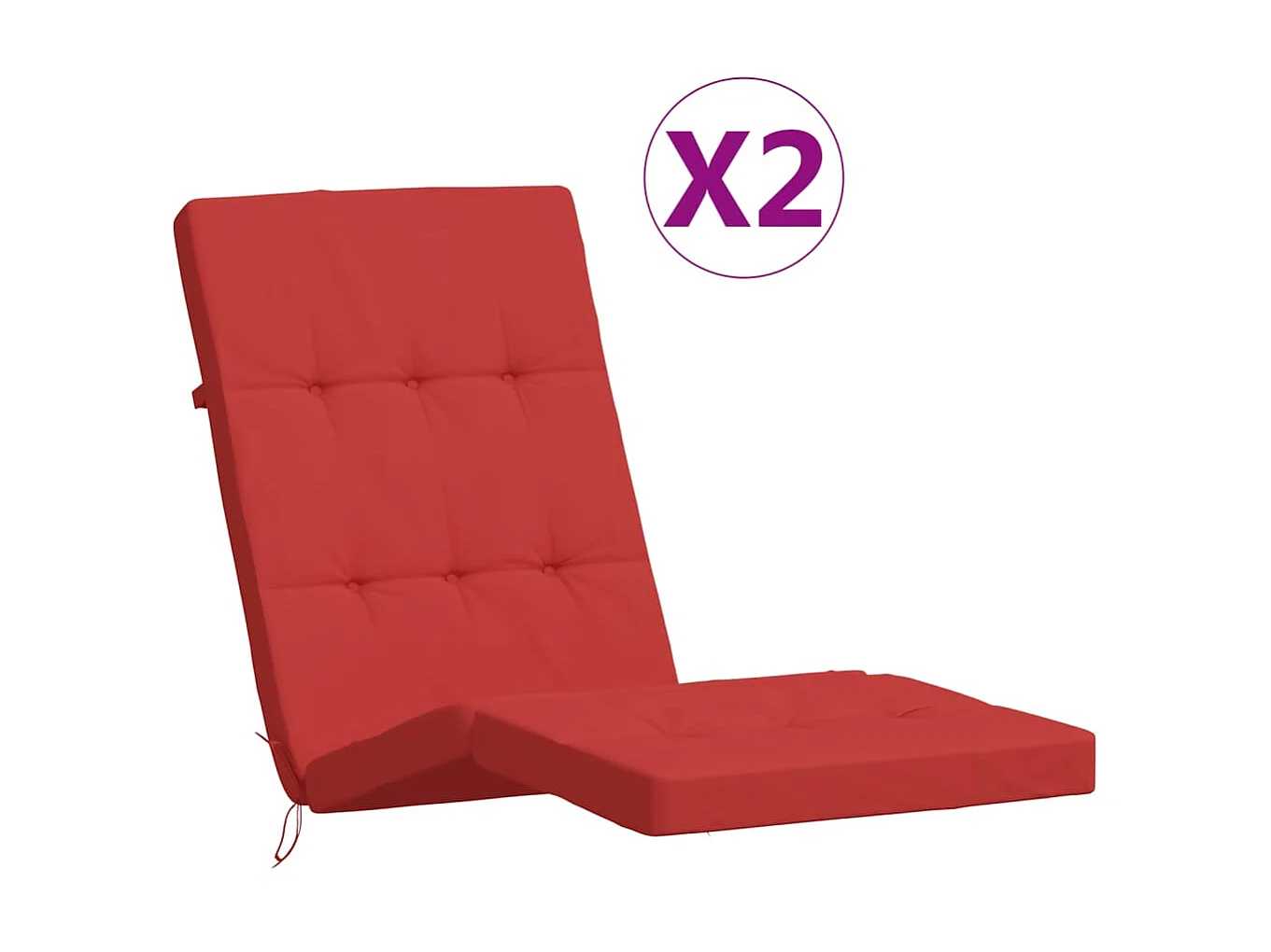 Coussins de chaise longue Lot de 2 rouge tissu oxford OFR30421
