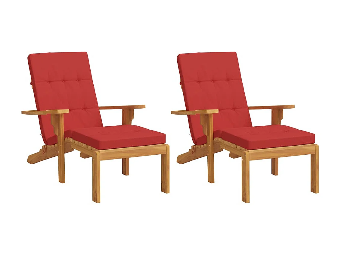 Coussins de chaise longue Lot de 2 rouge tissu oxford OFR30421